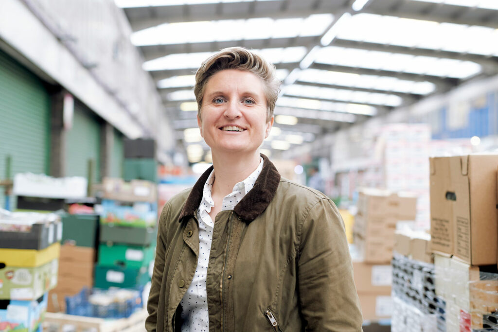 Jemma Hynes on site in a food warehouse